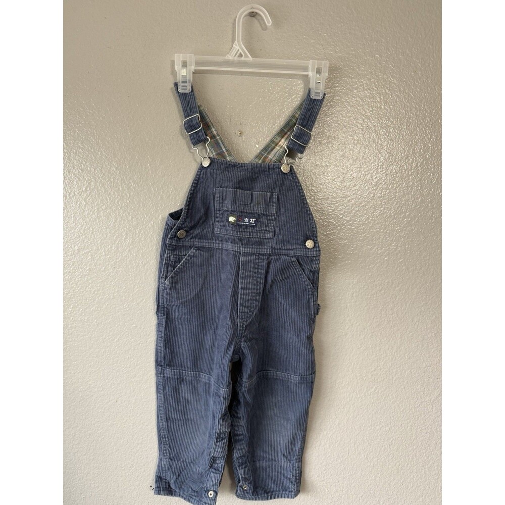 OshKosh Blue Corduroy Overall One-Piece 24 Months Sleeveless Pockets